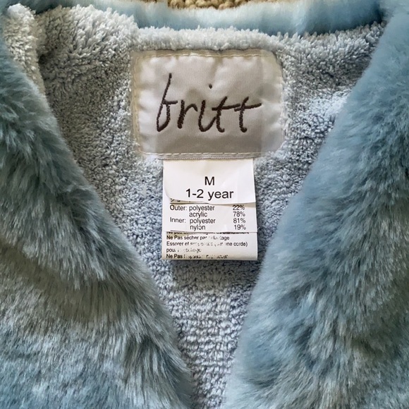 Britt Faux Fur Vest 1-2Y - Picture 2 of 3